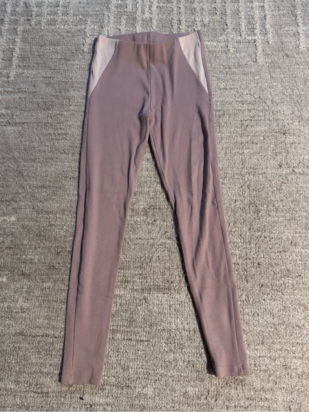 Zara girls Mauve High-Waist Leggings with Light Pink Side Panels size 11-12